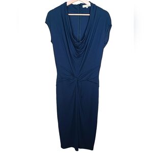 Michael Kors Collection Made in Italy Cowl Neck Stretch Jersey Dress Size 8 Navy